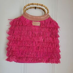 Kate Spade rattan bamboo purse pink